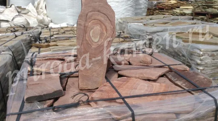 Галтованный плитняк песчаник «обожженный с разводами»