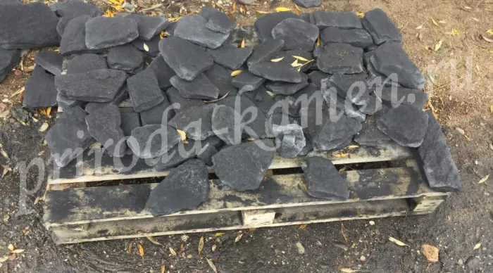 Галтованный плитняк кварцит «черный»
