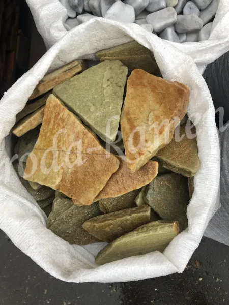 Щебень галтованный златолит «желтый, ладошки»