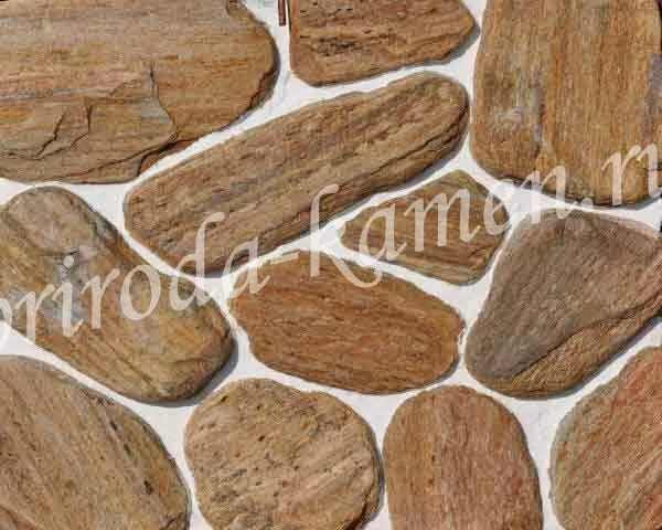 Галтованный плитняк сланец «Золотая осень (коричневый)»