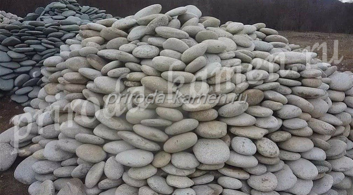 Галька речная «плоская белая»